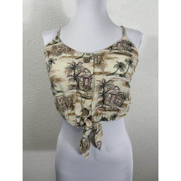 American Eagle Outfitters Tops - American Eagle Cropped Top Size S Viscose Beachy Multicolor Sleeveless